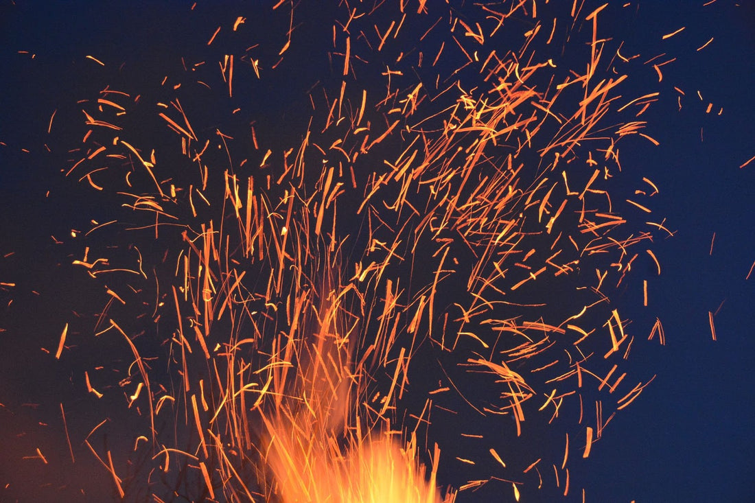 Sparks from fire