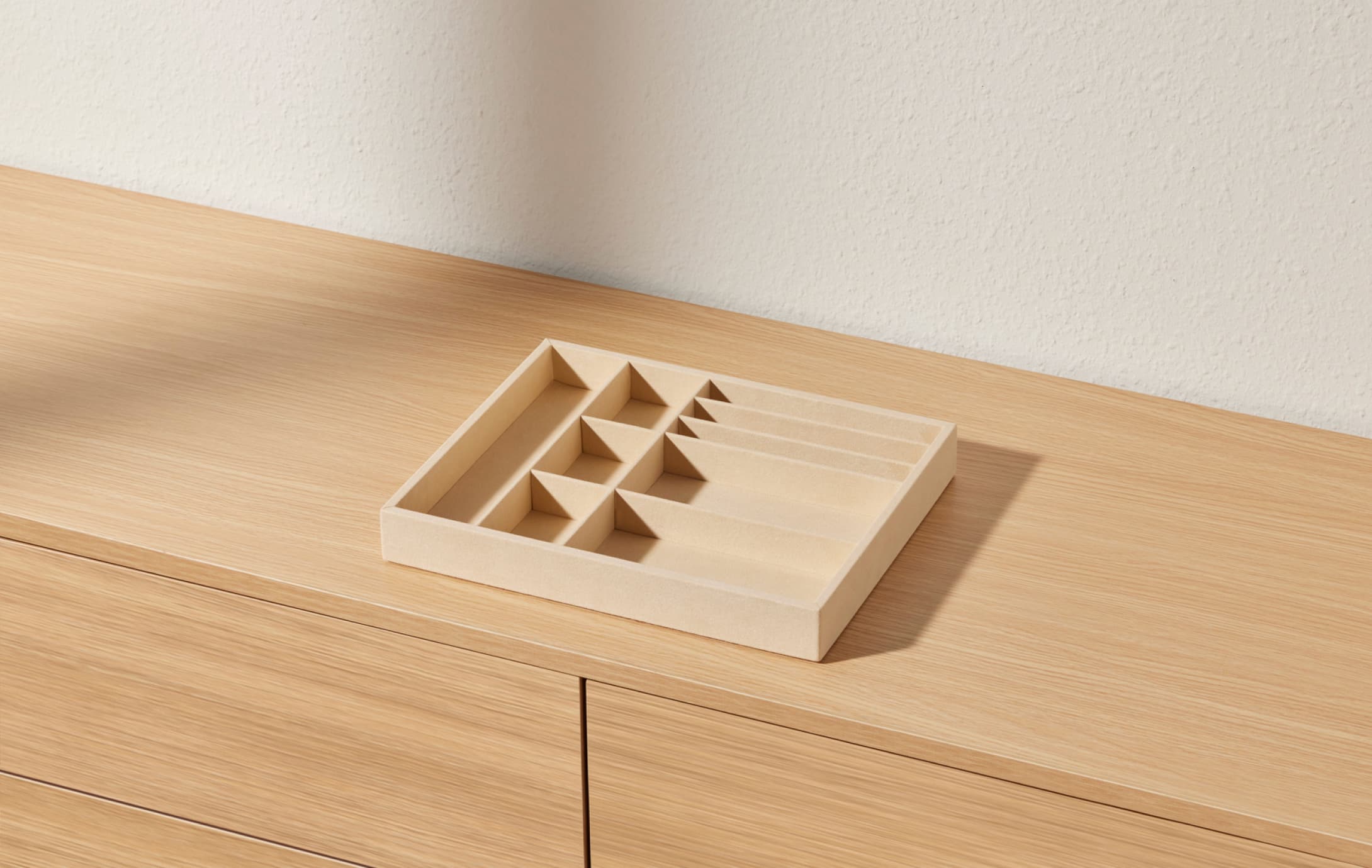 7 Section Tray in Beige