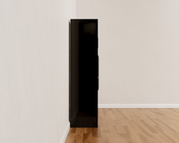 Mycube Glass in Onyx Black, side view with the door closed