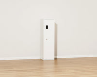 Mycube Max Classic safe in Mycube White, three-quarter view with the door closed