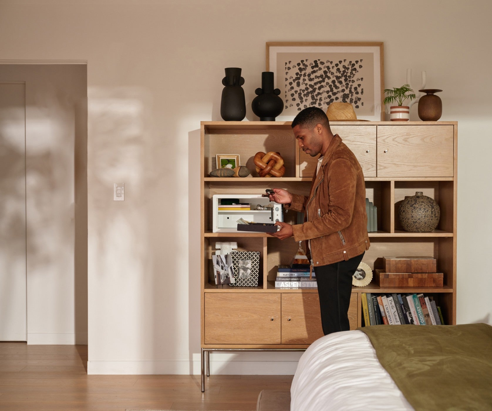 Safe on Bookshelf