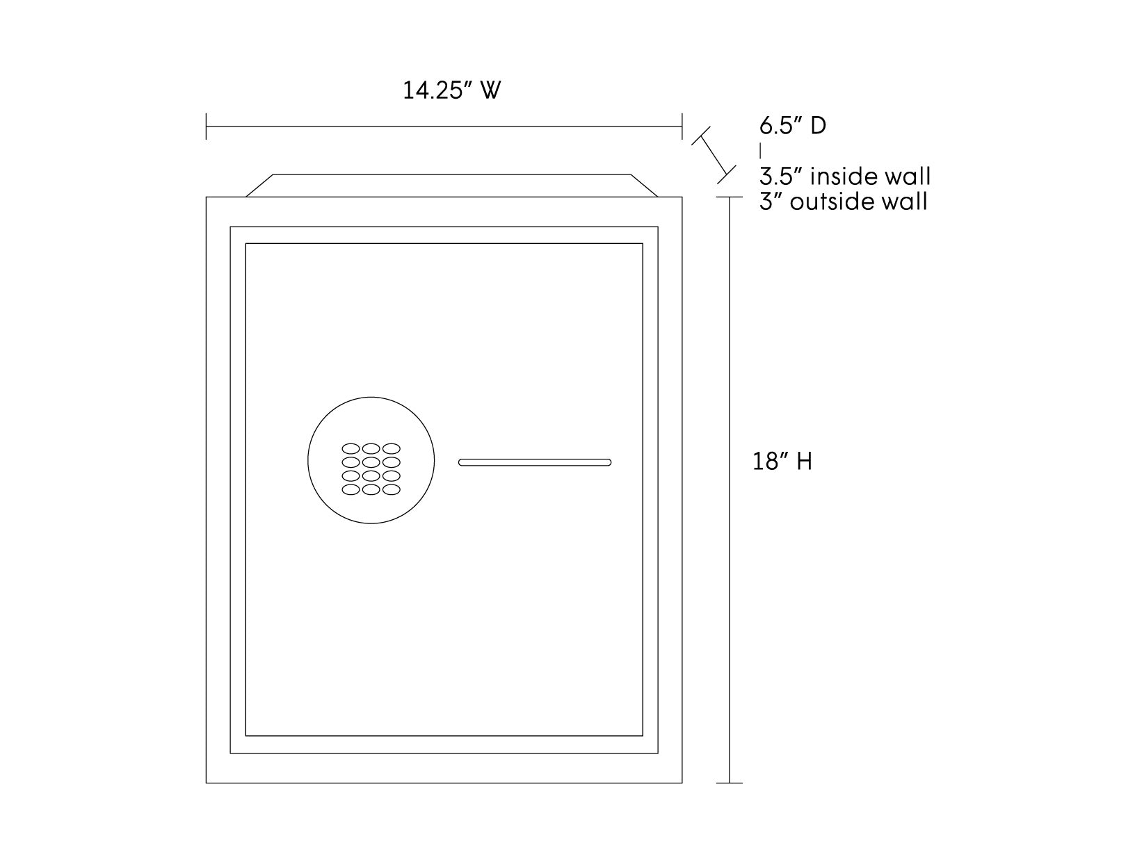 White wall safe dimensions